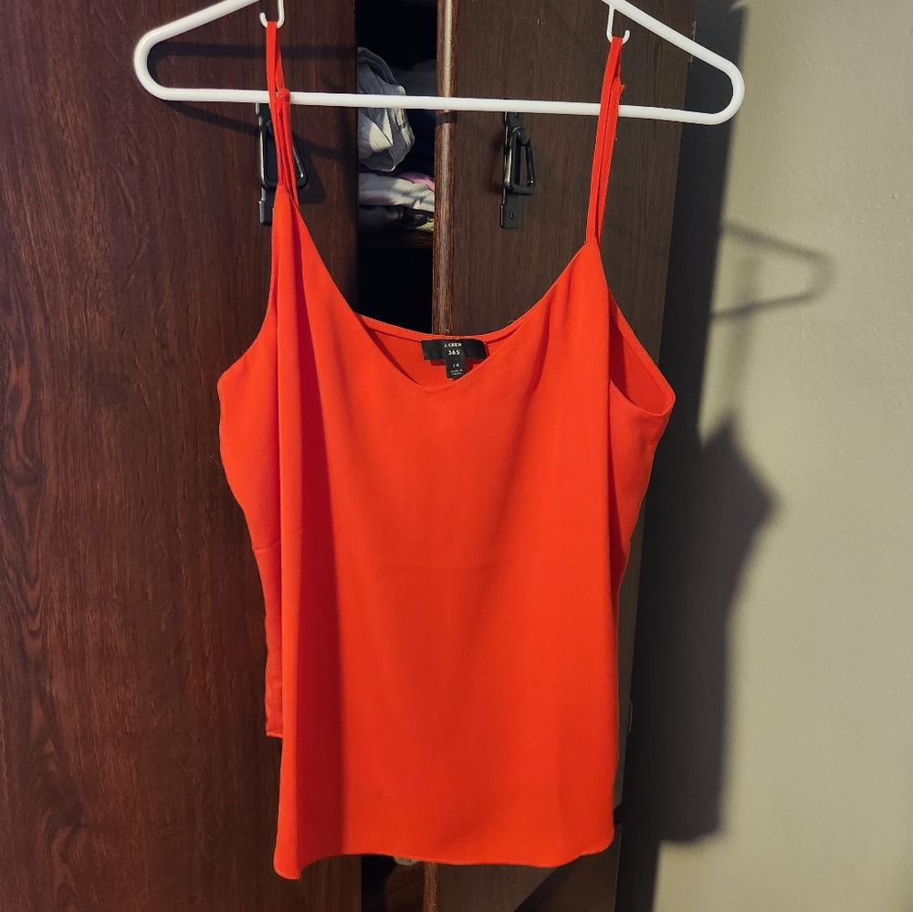 COPY - J Crew Flowy Red Shell Tank
